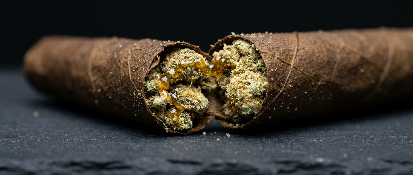 two pre rolled blunts and joints with resin